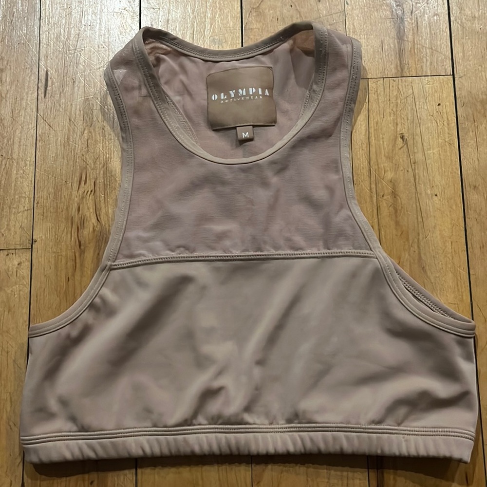Olympia nude crop work out top - medium